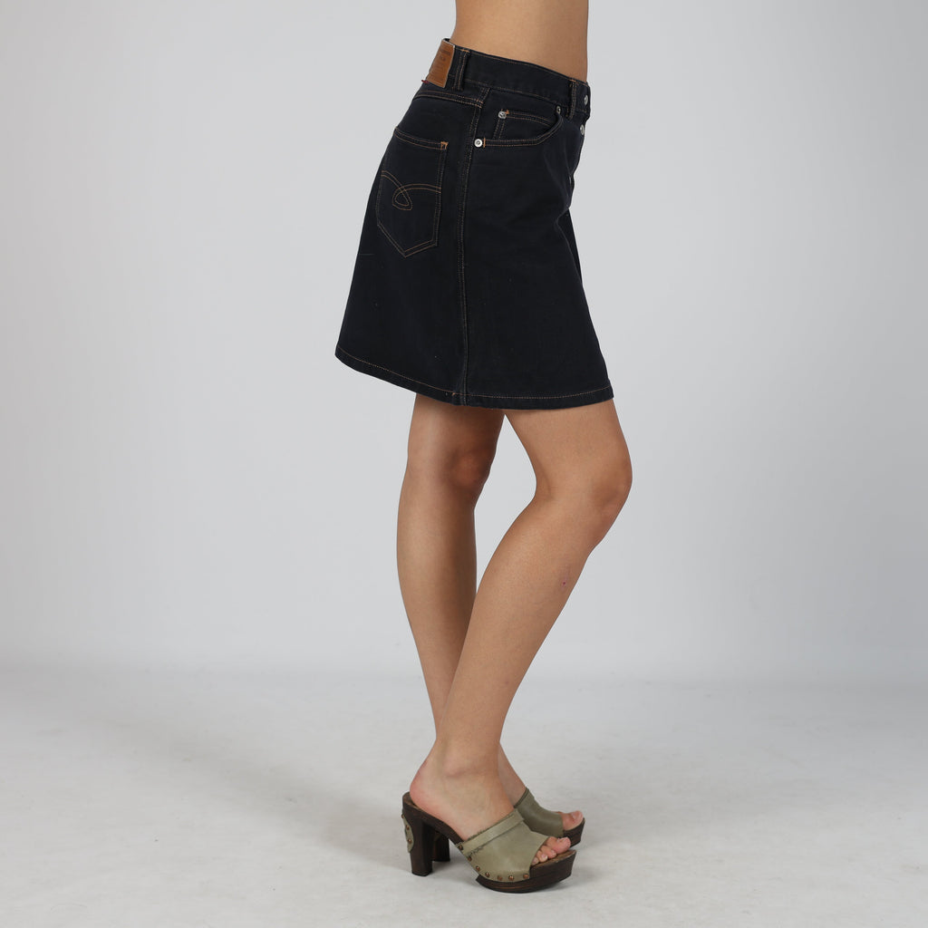 Navy Blue Y2K Stefanel Denim Mini Skirt (S)