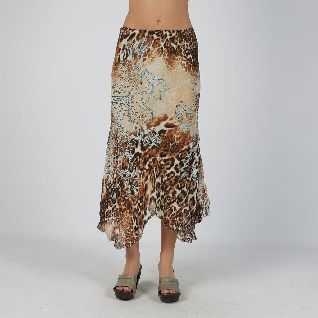 Brown Y2K Bettefa Mesh Midi Skirt (M)