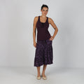 Purple Y2K Woven Midi Skirt (S)