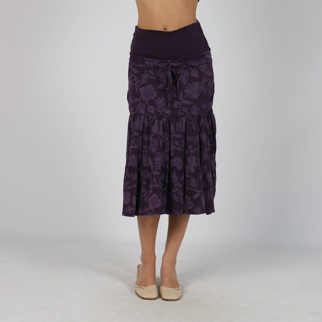 Purple Y2K Woven Midi Skirt (S)