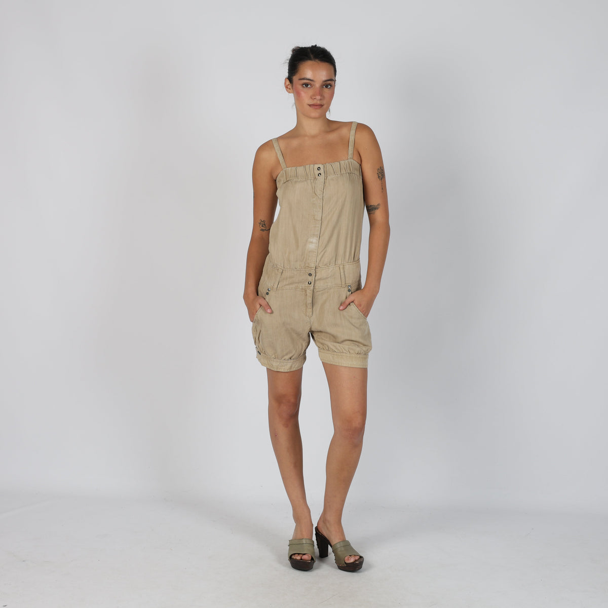 Beige Y2K Sisley Jumpsuit (S)