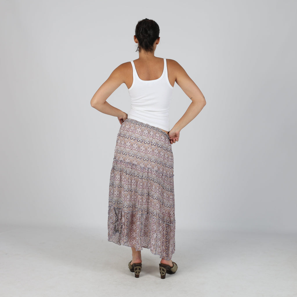 Lilac Purple Y2K Mesh Midi Skirt (S)