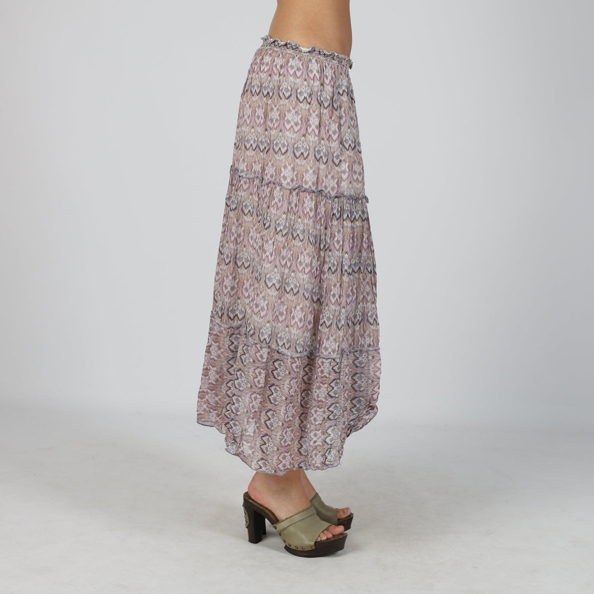 Lilac Purple Y2K Mesh Midi Skirt (S)