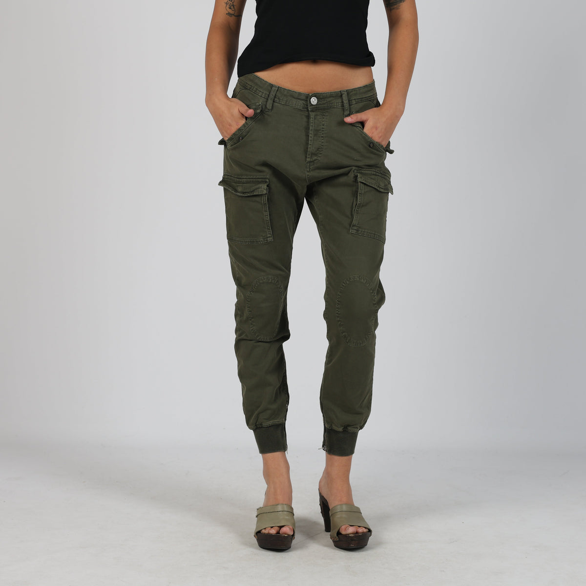 Khaki Green Y2K Replay Woven Trousers (S)