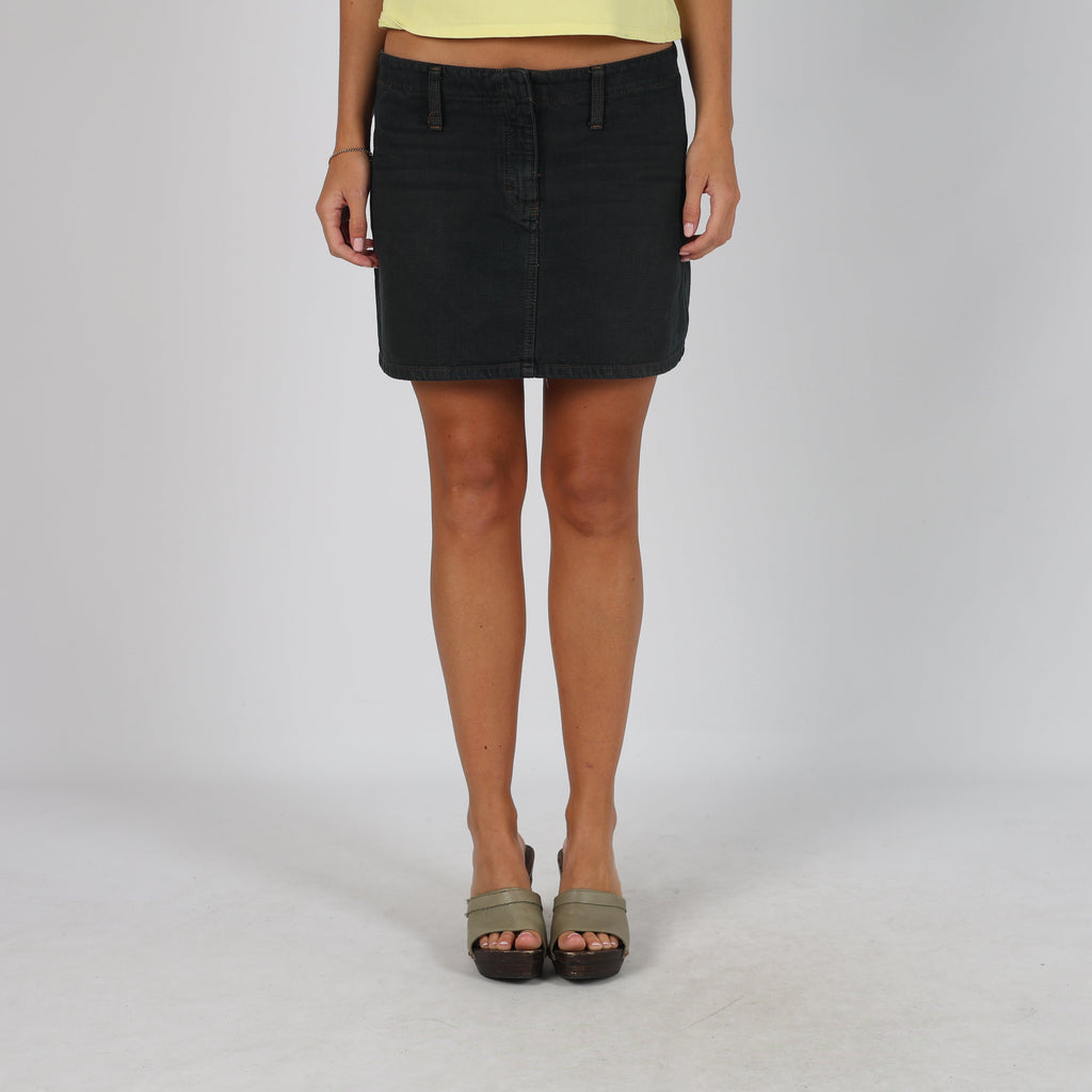 Black Y2K Xetra Denim Mini Skirt (S)
