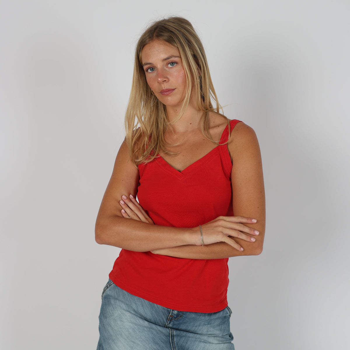 Red Y2K Blind Date Woven Vest (L)