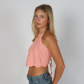 Coral Y2K Knitted Top (S)