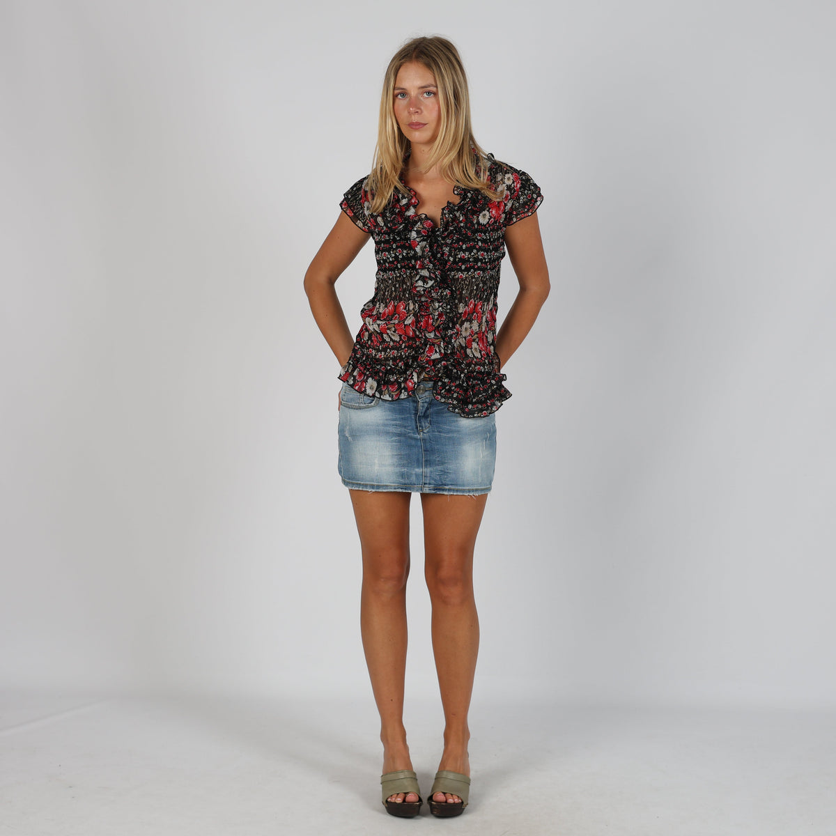 Light Blue Y2K Dream Jeans Denim Mini Skirt (S)