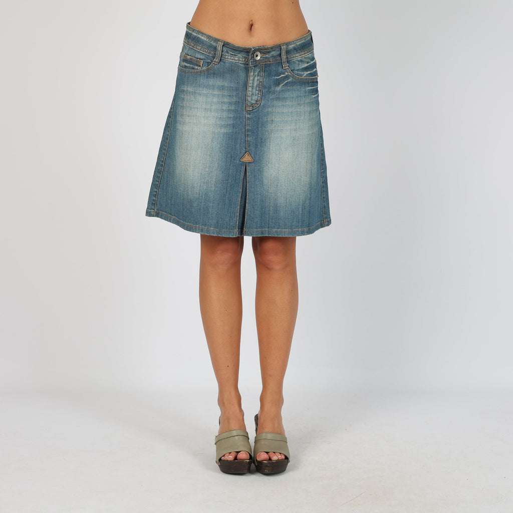 Blue Y2K Denim Midi Skirt (S)