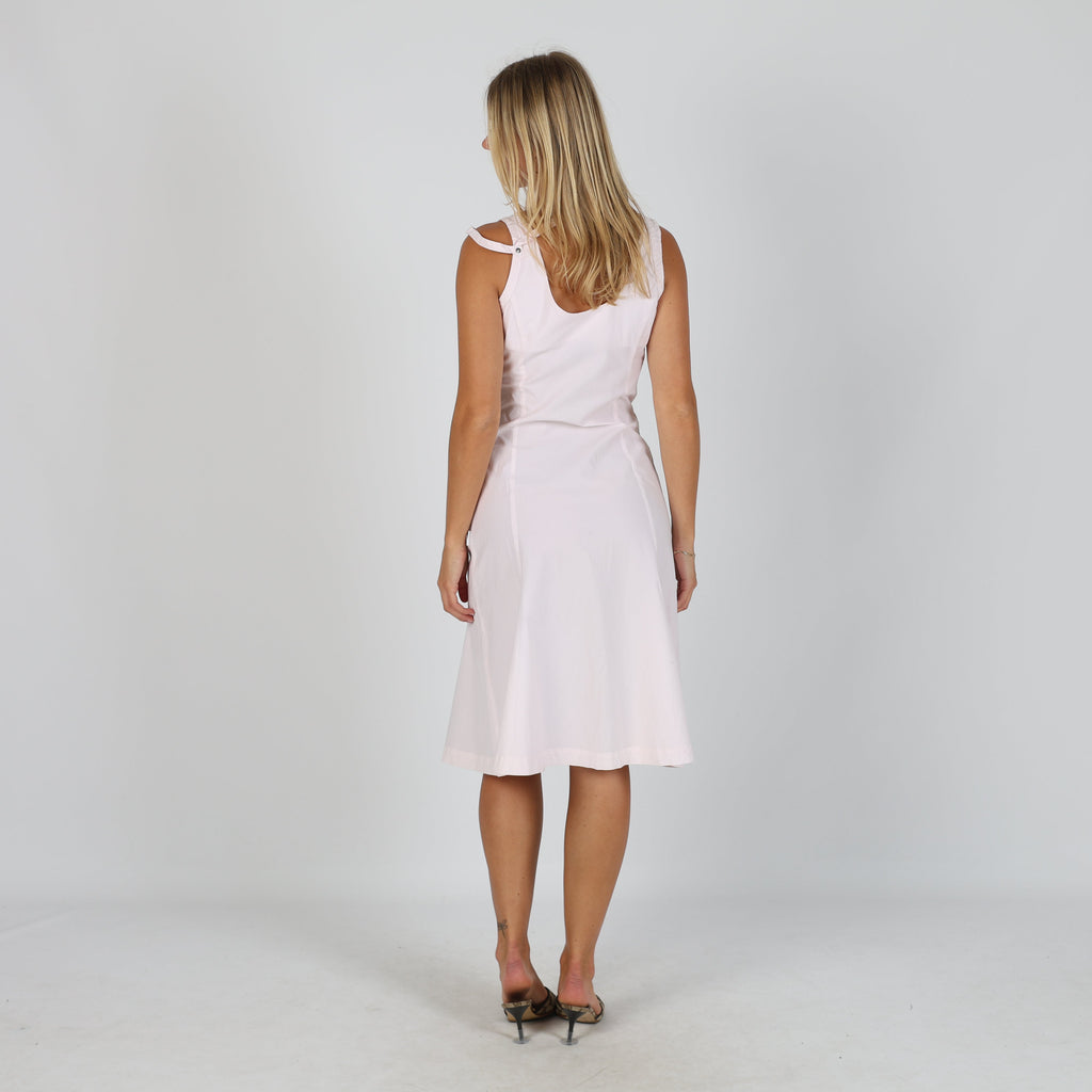 Baby Pink 90s Calvin Klein Woven Midi Dress (M)