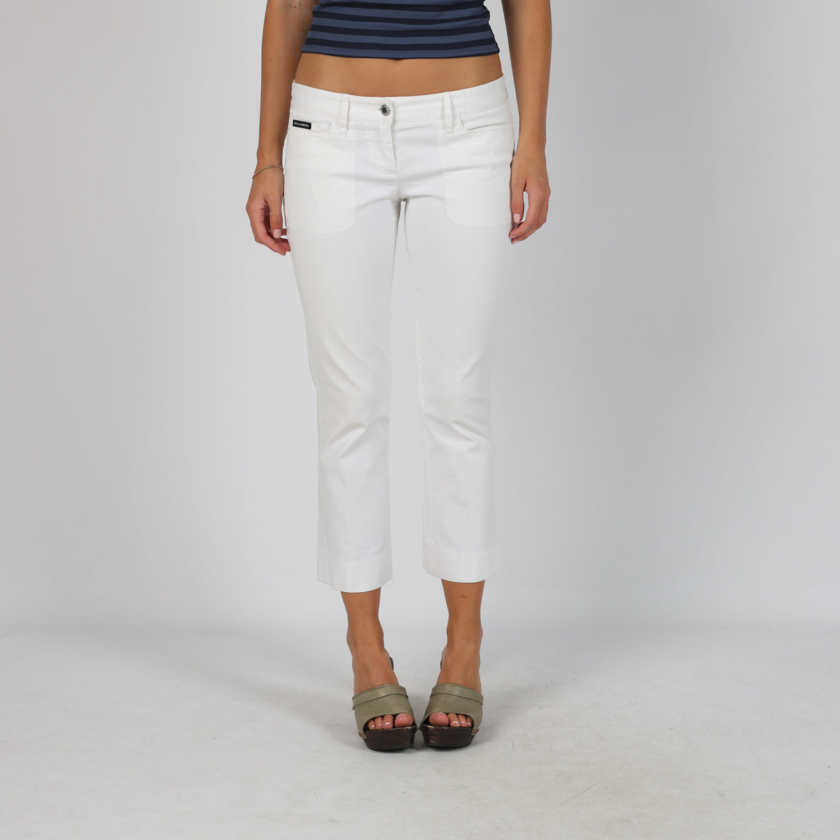 White Y2K Dolce & Gabbana Capri Trouser (S)