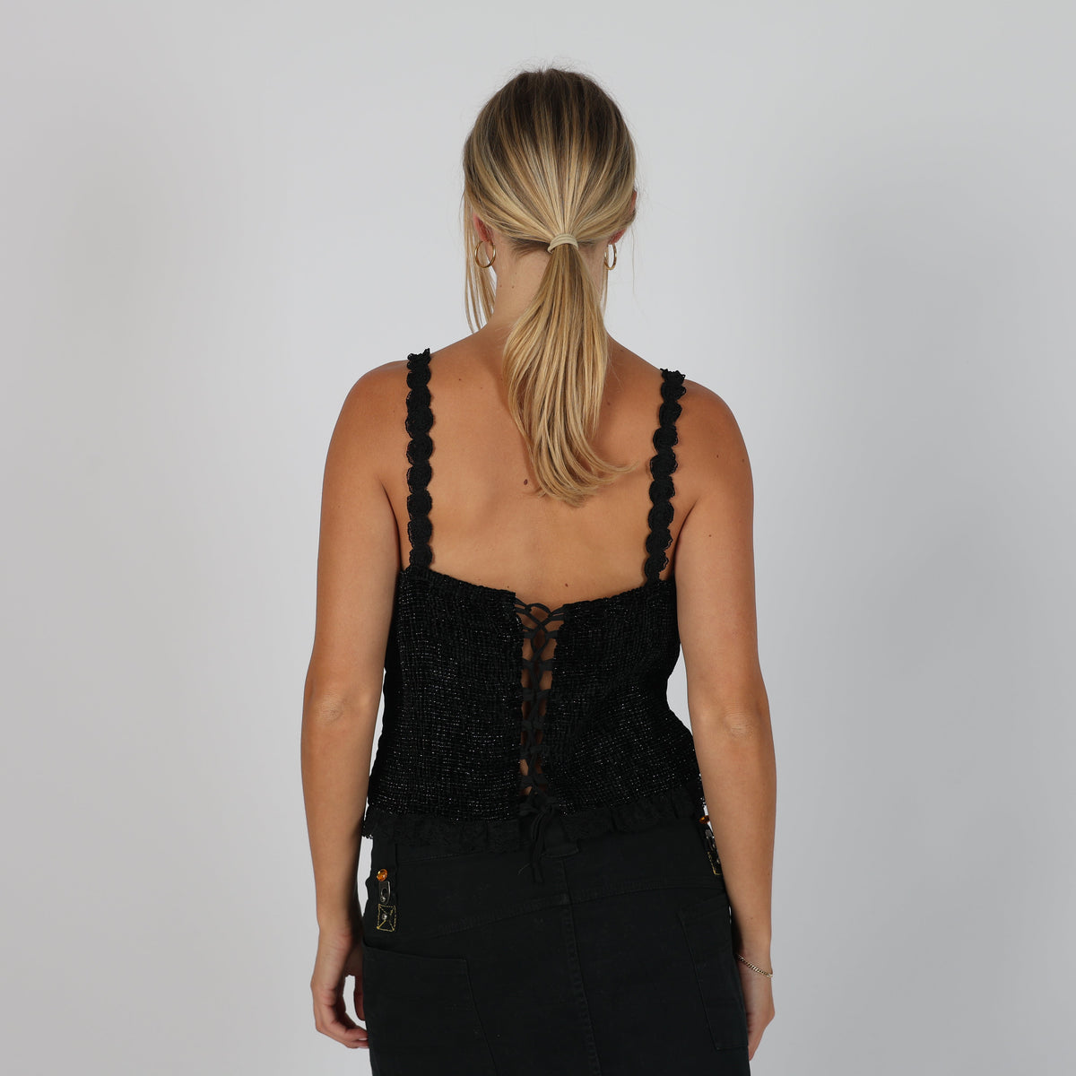 Black Y2K Mastro Moda Cami (S)