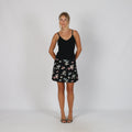 Black Y2K Woven Mini Skirt (S)