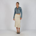 Beige Y2K Bencivenga Mesh Midi Skirt (S)