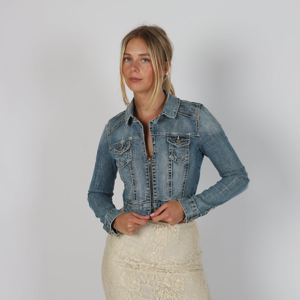 Blue Y2K EDO Denim Jacket (XS)