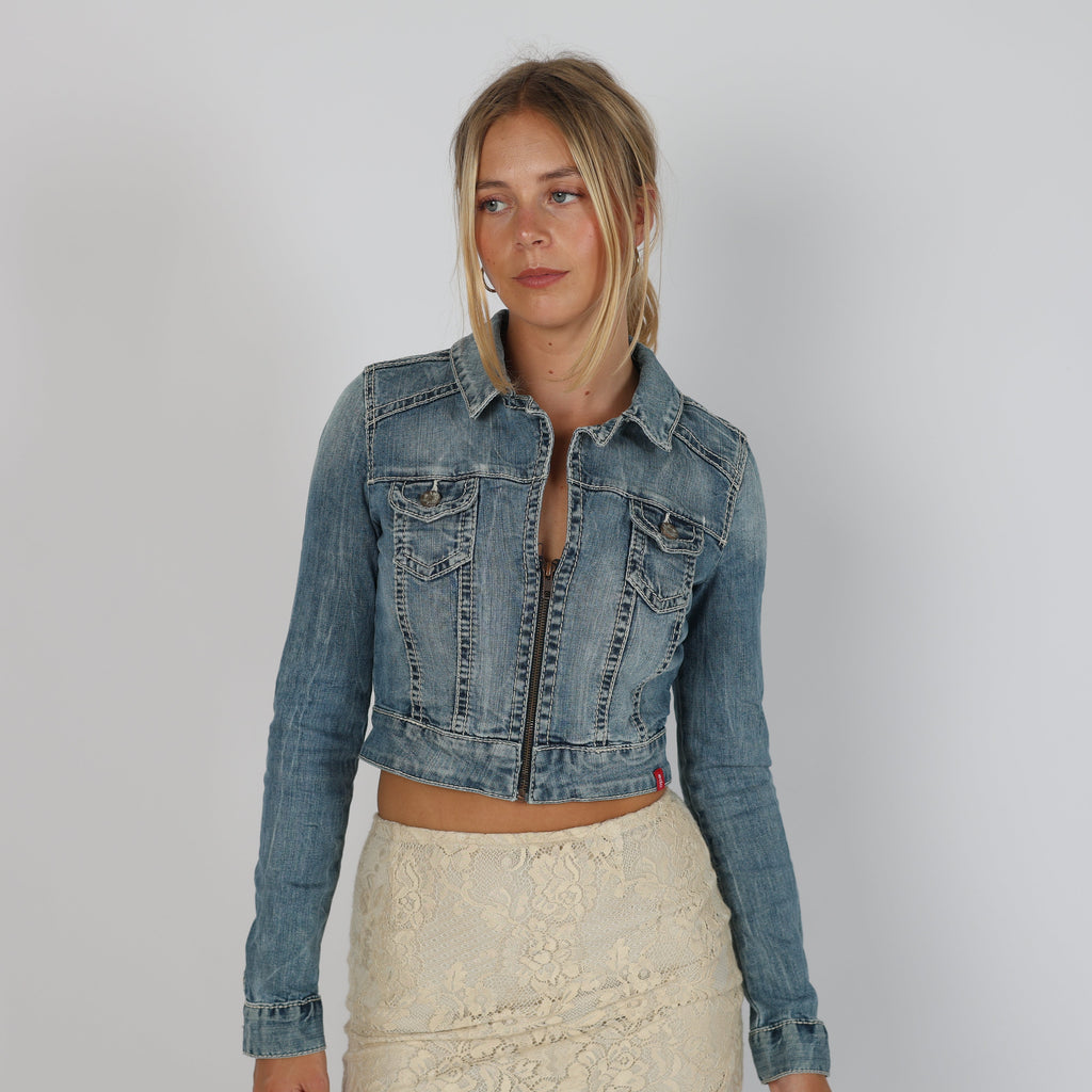 Blue Y2K EDO Denim Jacket (XS)