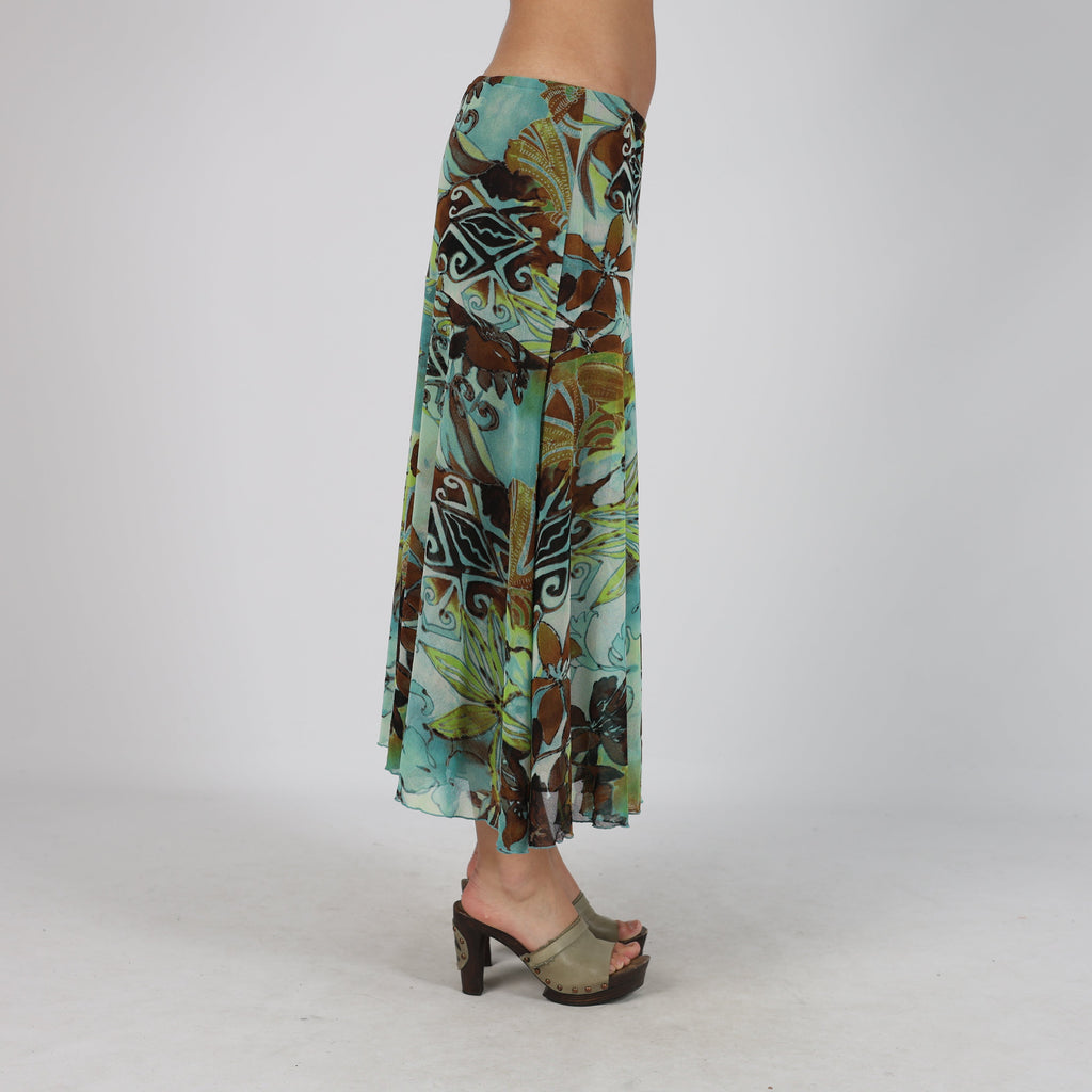 Light Blue Y2K Leonik Woven Maxi Skirt (S)