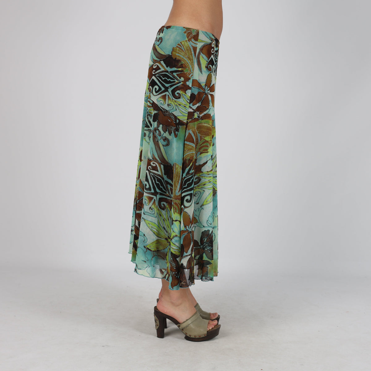Light Blue Y2K Leonik Woven Maxi Skirt (S)