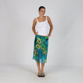 Blue Y2K Woven Midi Skirt (XS)
