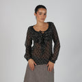 Black Y2K Lapo Galleri Blouse Semi Sheer (S)