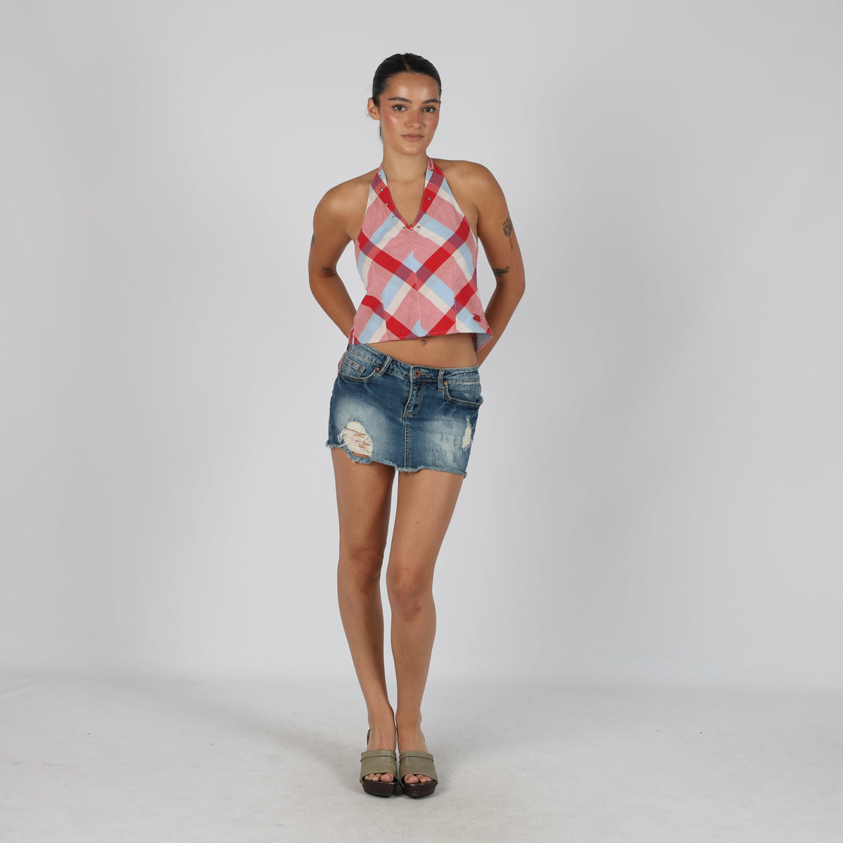 Blue Y2K Denim Mini Skirt (XS)