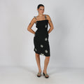 Black Y2K Woven Midi Skirt (S)