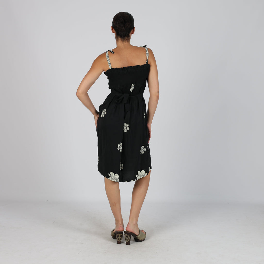 Black Y2K Woven Midi Skirt (S)