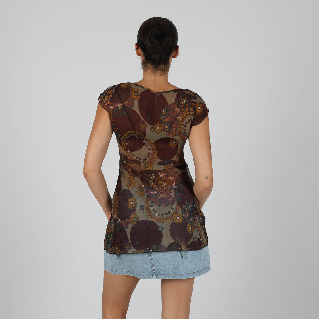 Brown Y2K Cami Semi Sheer (S)