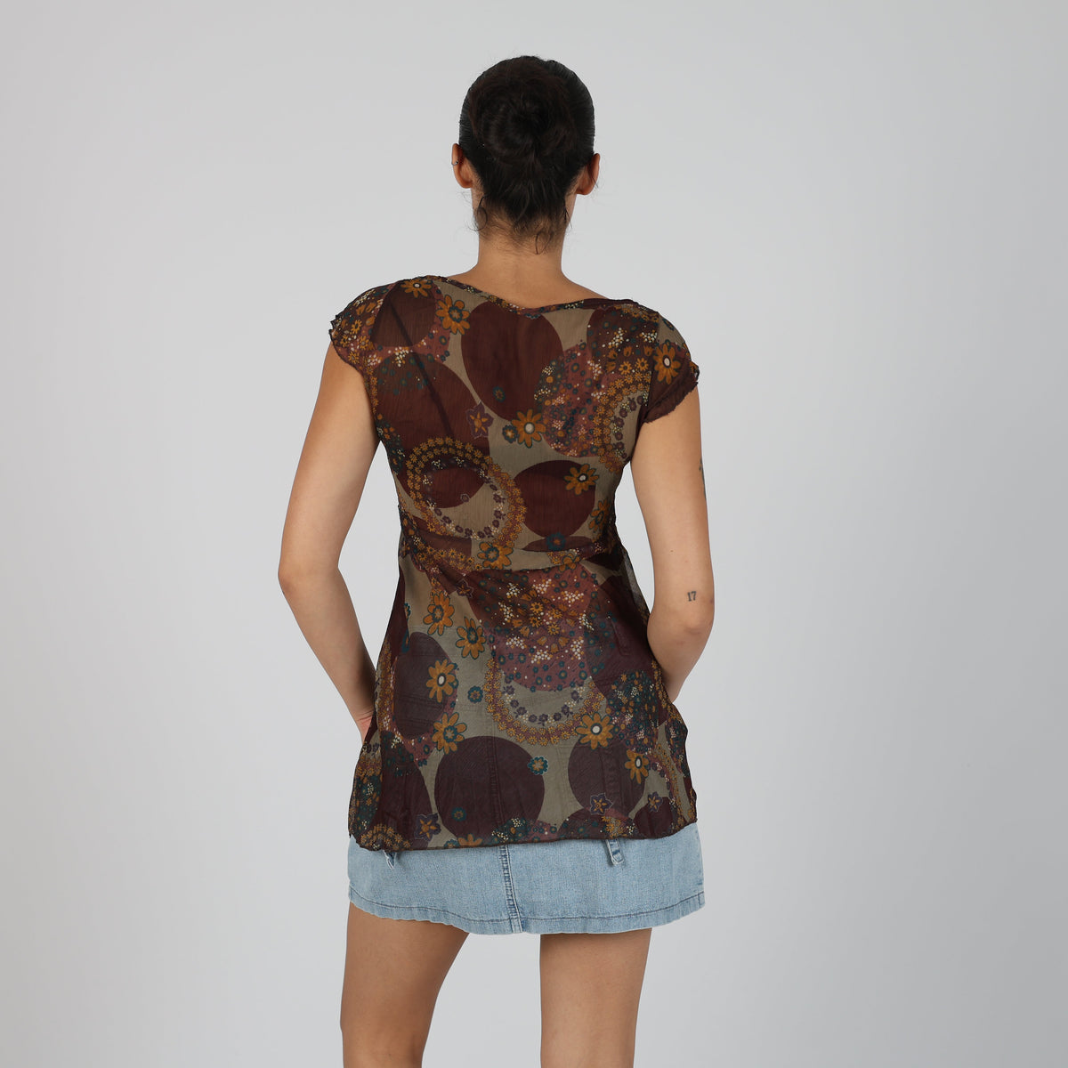 Brown Y2K Cami Semi Sheer (S)