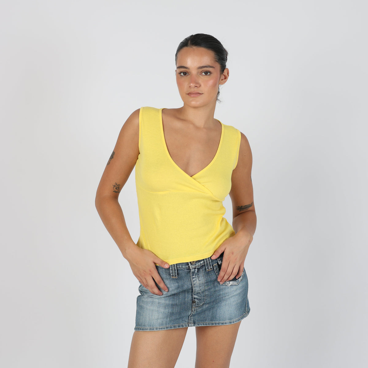 Yellow Y2K Beta Woven Top (S)