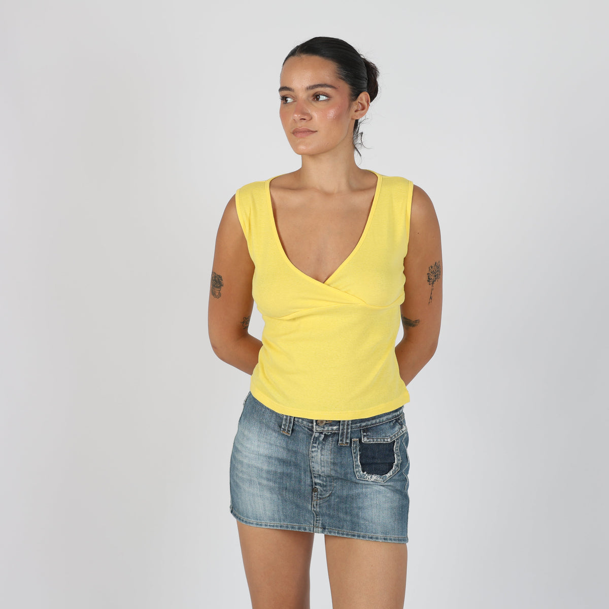 Yellow Y2K Beta Woven Top (S)