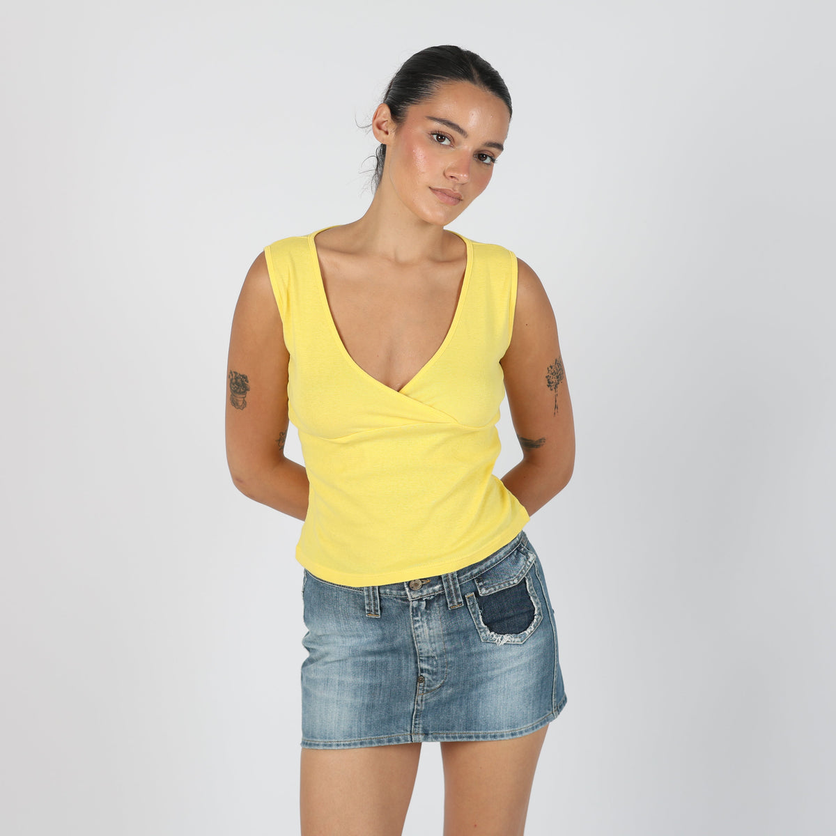 Yellow Y2K Beta Woven Top (S)