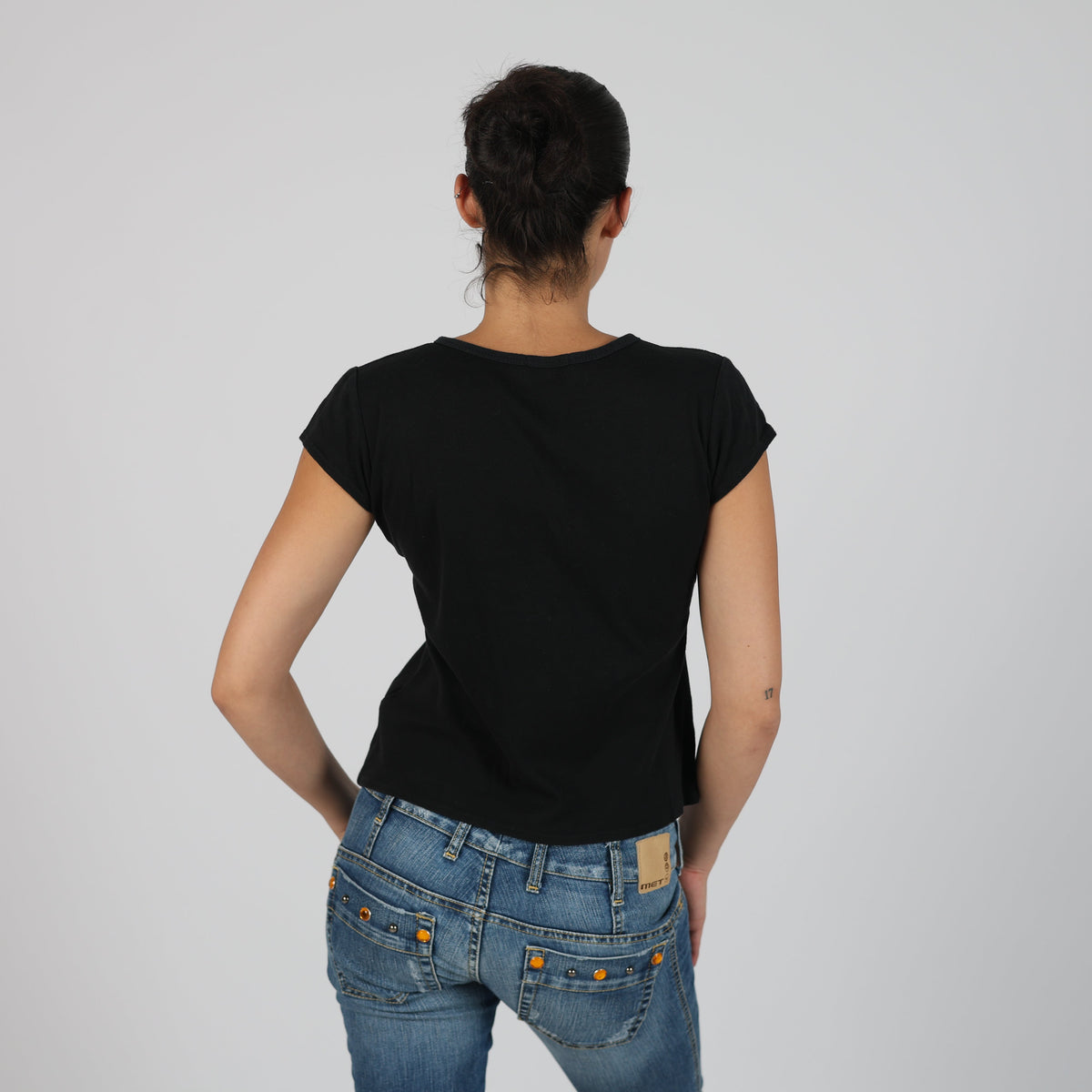 Black Y2K funkychic Baby Tee I Heart London (S)