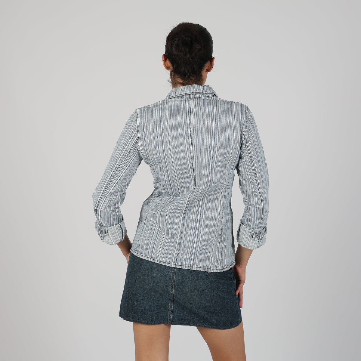 Light Blue Y2K United Colors of Benetton Denim Jacket (S)
