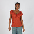 Orange Y2K LonTrolorrento Blouse Semi Sheer (M)