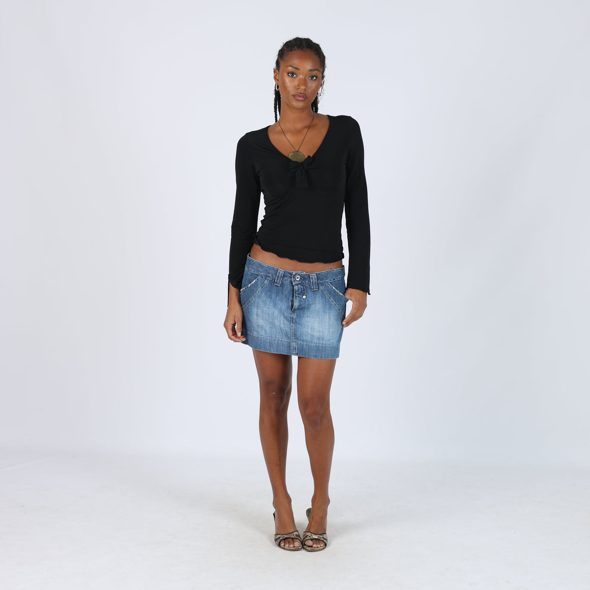Blue Y2K blink italia Denim Mini Skirt (S)