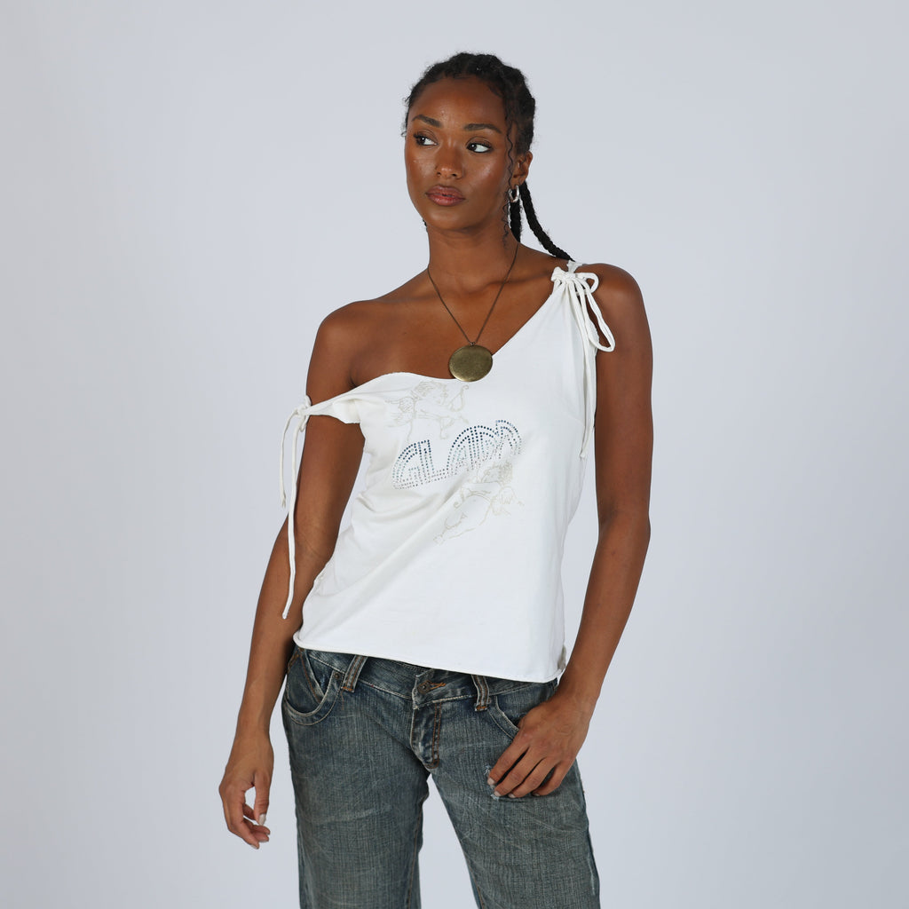 Ivory Y2K Woven Vest Glam (L)