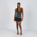 Black Y2K Ruba Cuori Denim Mini Skirt (S)