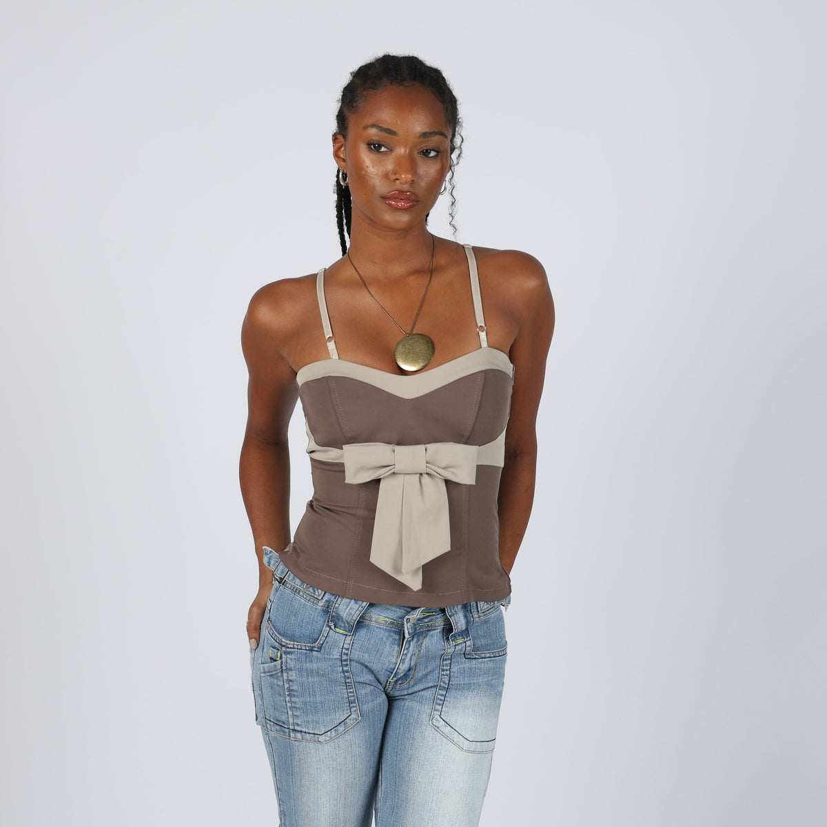 Brown Y2K Rinascimento Cami (S)