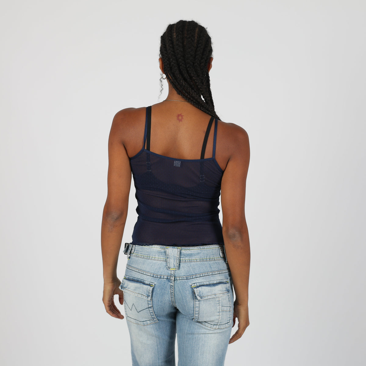 Navy Blue Y2K Cami Sheer (XS)