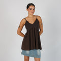 Brown Y2K Agatha Woven Top (S)