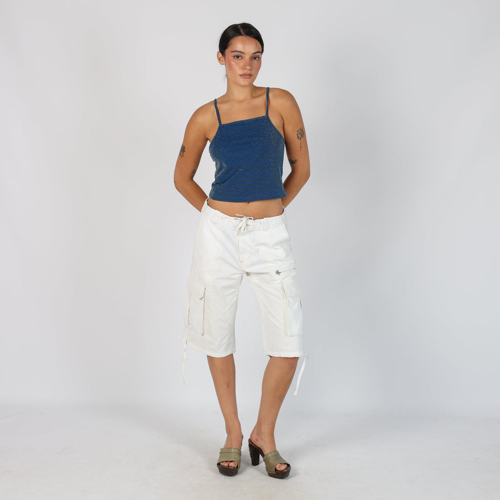 White Y2K DXL Cargo Shorts (L)