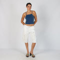 White Y2K DXL Cargo Shorts (L)