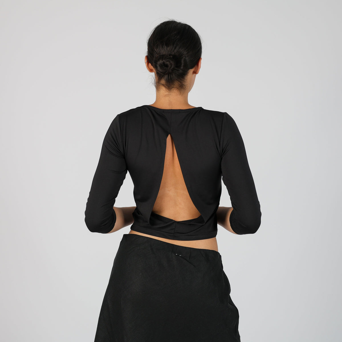 Black Y2K Mad People Woven Top (M)