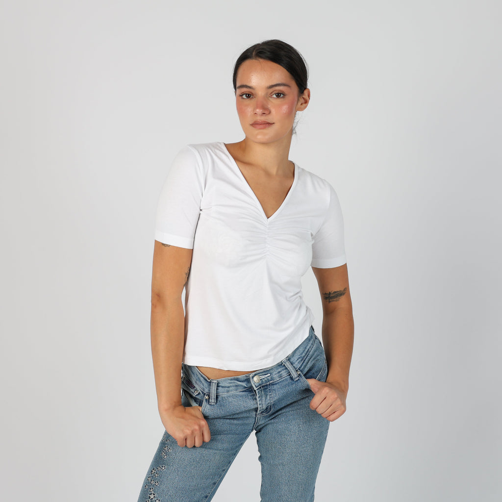 White Y2K Penny Black T-shirt (S)