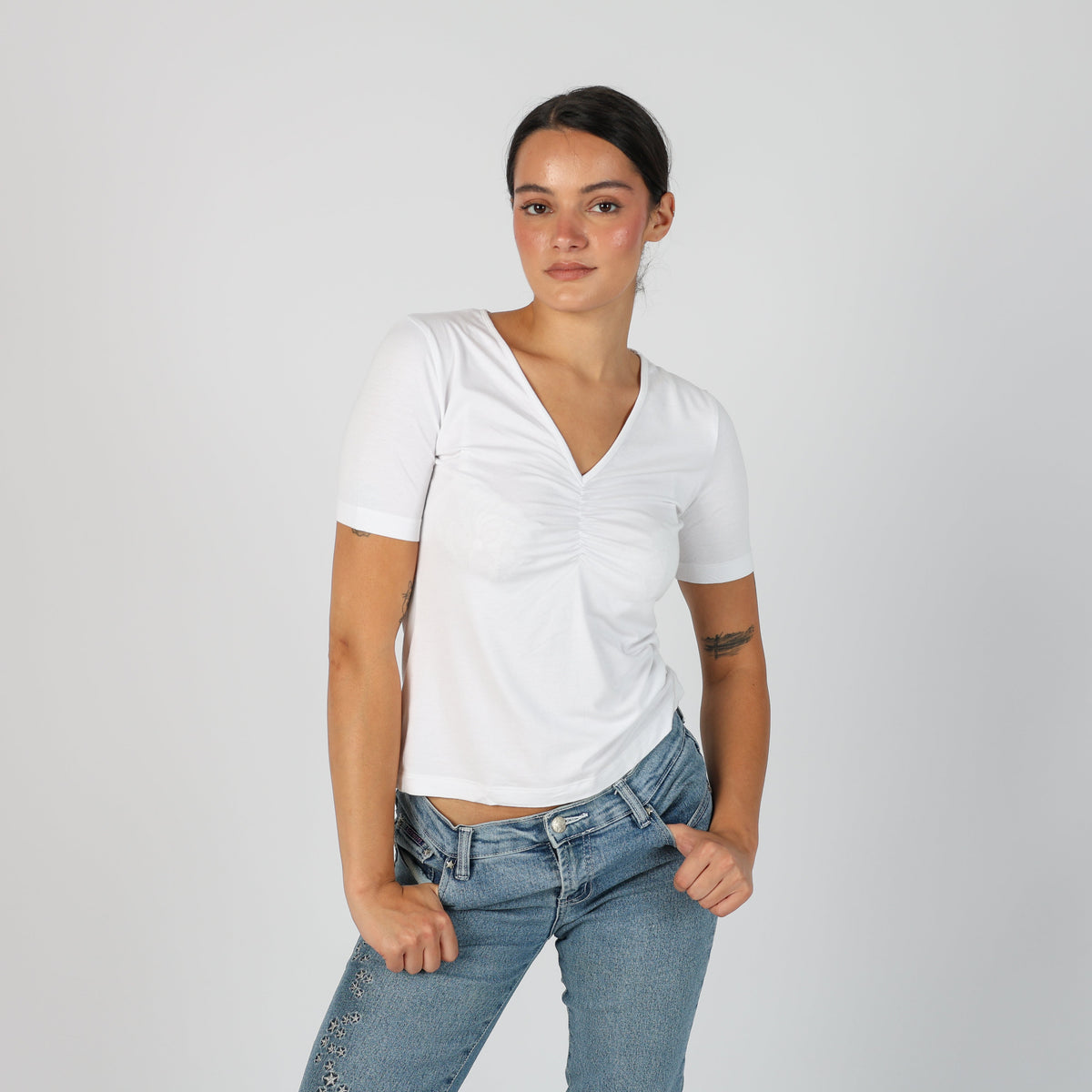 White Y2K Penny Black T-shirt (S)