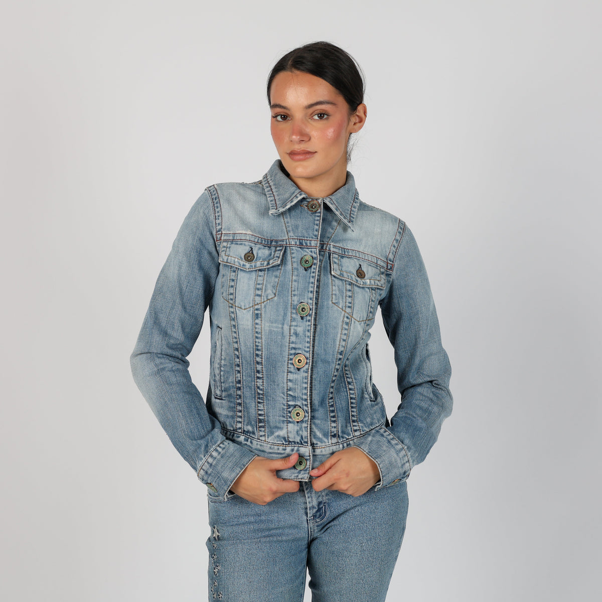 Light Blue Y2K Killah Denim Jacket (S)
