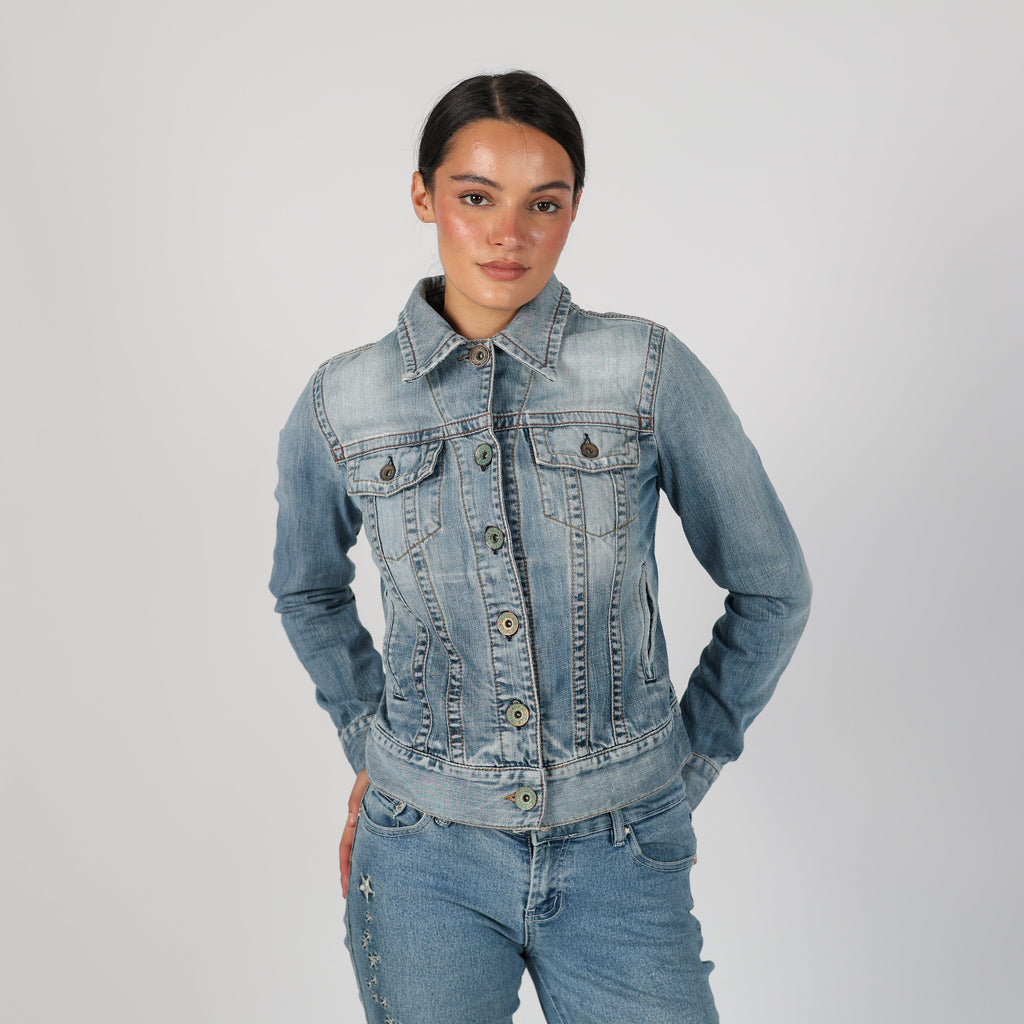 Light Blue Y2K Killah Denim Jacket (S)