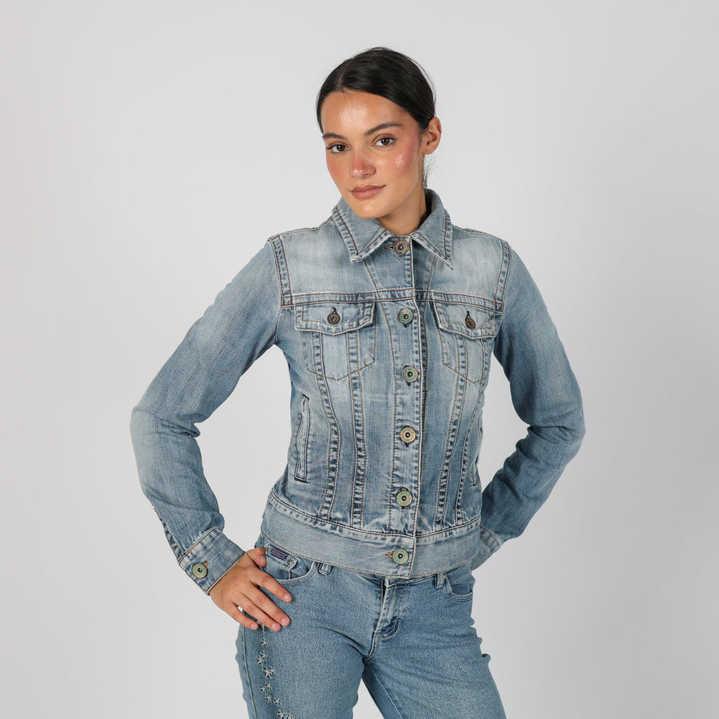 Light Blue Y2K Killah Denim Jacket (S)