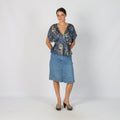 Light Blue Y2K Denim Midi Skirt (S)
